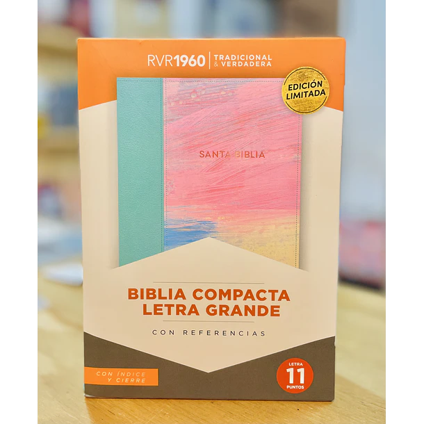 Biblia Compacta Letra Grande RVR60 Con Índice y Cierre Multicolor 1