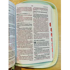 Biblia Tamaño Manual Letra Grande RVR60 Con Índice y Cierre Menta Floral 3
