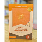 Biblia Tamaño Manual Letra Grande RVR60 Con Índice y Cierre Salmón/Floral 1