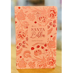 Biblia Tamaño Manual Letra Grande RVR60 Rosa Floral