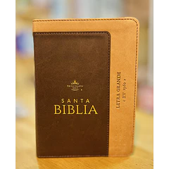 Biblia Letra Grande Tamaño Compacto RVR60 Bicolor Café