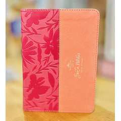 Biblia Letra Grande Tamaño Manual RVR60 Bicolor Rosa