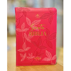 Biblia Tamaño Compacto RVR60 Con Cierre Fucsia/Floral  1
