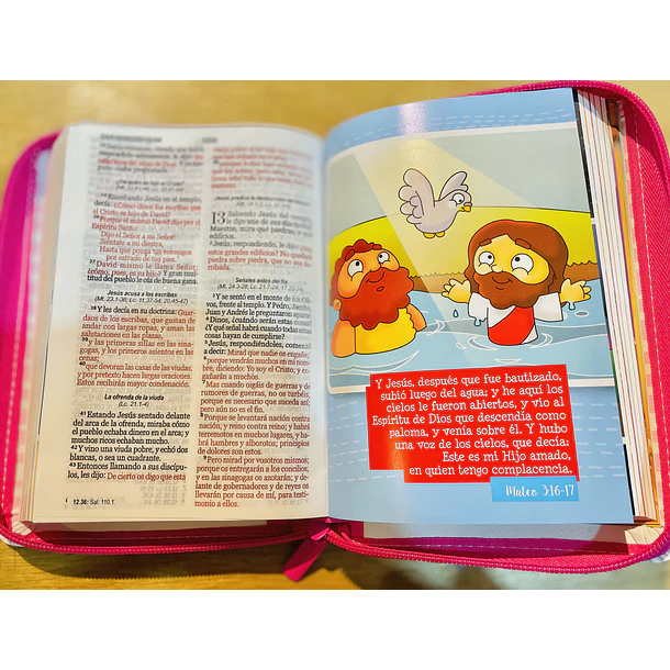 Biblia Mi gran Viaje Letra Grande RVR60 Con Cierre y Con Manilla Fucsia 3