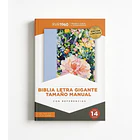 Biblia Letra Gigante Tamaño Manual RVR60 Con Cierre e Índice Celeste Floral 1