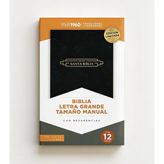 Biblia Tamaño Manual Letra Grande RVR60 Con Índice y Cierre Negro