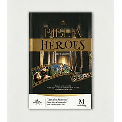 Biblia Héroes Letra Grande Tamaño Manual RVR60 Tapa Dura Negro