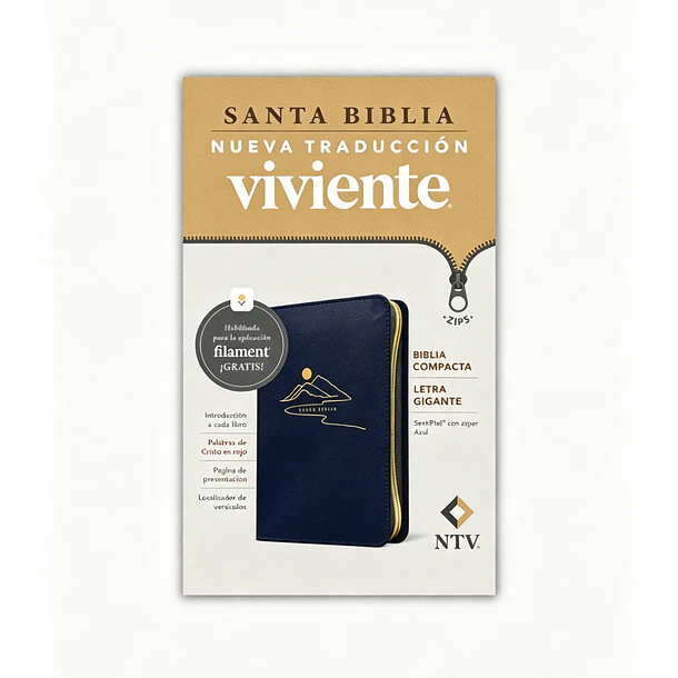 Biblia Compacta Letra Gigante NTV Con Índice y Cierre Azul 1