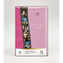 Biblia Héroes Letra Grande Tamaño Manual RVR60 Con Cierre Rosa/Fucsia