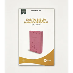 Biblia Letra Grande Tamaño Manual RVR60 Con Índice y Cierre Rosado