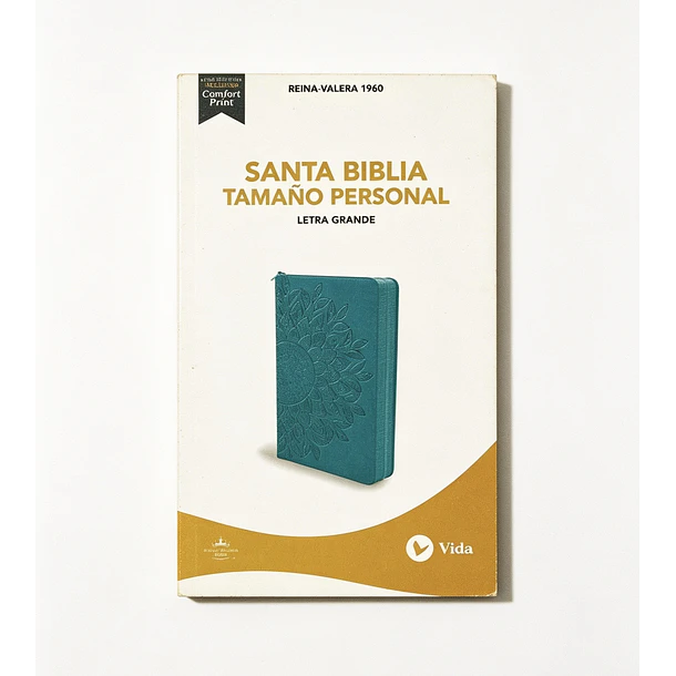 Biblia Letra Grande Tamaño Manual Con Índice y Cierre RVR60 Turquesa 1