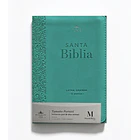 Biblia Tamaño Compacto Letra Grande RVR60 Con Cierre Turquesa 1