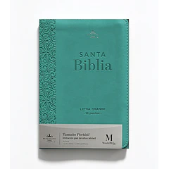 Biblia Tamaño Compacto Letra Grande RVR60 Con Cierre Turquesa