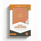 Biblia Tamaño Manual Letra Grande RVR60 Con Índice y Cierre Salmón/Floral 1