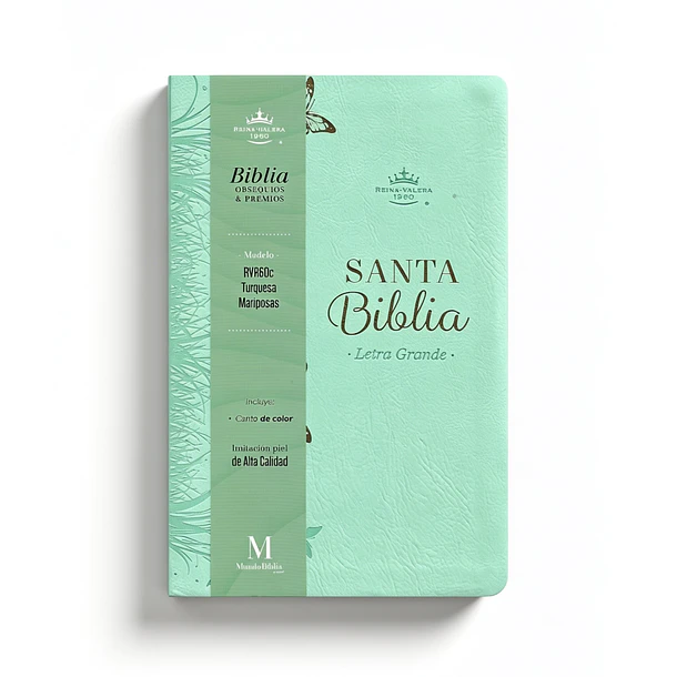 Biblia Letra Grande Tamaño Manual RVR60 Turquesa 1