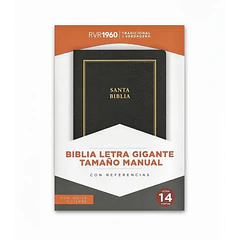 Biblia Tamaño Manual Letra Gigante RVR60 Con Índice y Cierre Negro