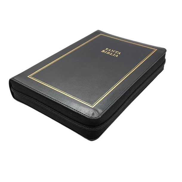 Biblia Tamaño Manual Letra Gigante RVR60 Con Índice y Cierre Negro 2