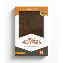 Biblia Tamaño Manual Letra Grande RVR60 Con Índice y Cierre Café