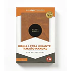 Biblia Tamaño Manual Letra Gigante RVR60 Con Índice y Cierre Café 1