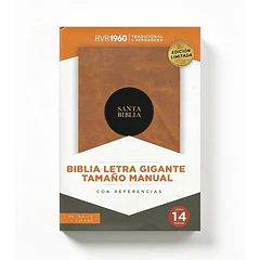 Biblia Tamaño Manual Letra Gigante RVR60 Con Índice y Cierre Café