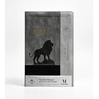 Biblia Tamaño Manual Letra Grande RVR60 Con Índice y Cierre Gris/Negro León 1