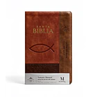 Biblia Letra Grande Tamaño Manual RVR60 Con Índice y Cierre Ichtus Café 1