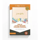 Biblia Tamaño Manual Letra Grande RVR60 Con Índice y Cierre Crema Floral 1