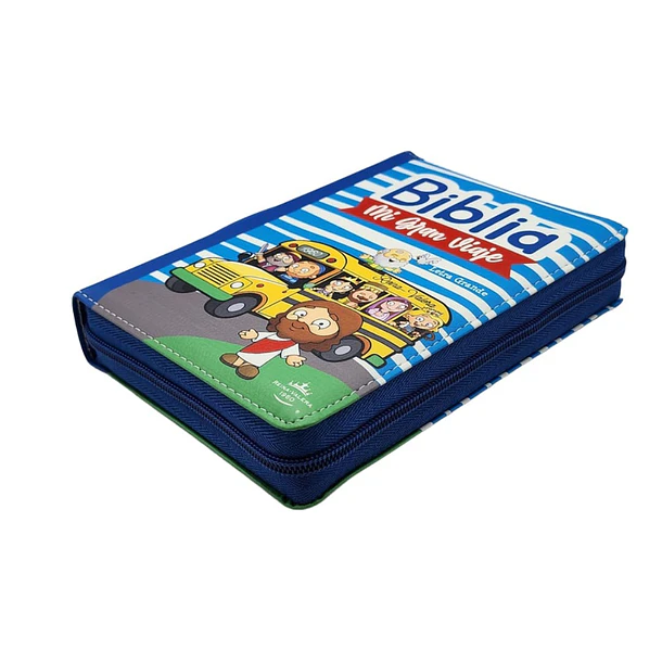 Biblia Mi Gran Viaje Letra Grande RVR60 Con Cierre y Con Manilla Azul 2