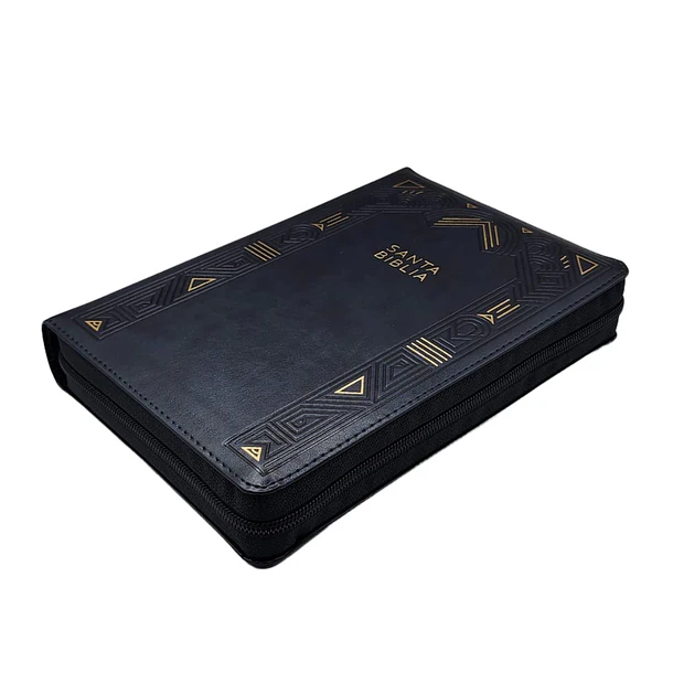 Biblia Tamaño Manual Letra Gigante RVR60 Con Índice y Sin Cierre Azul Marino 2