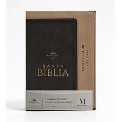 Biblia Letra Grande Tamaño Compacto RVR60 Bicolor Café