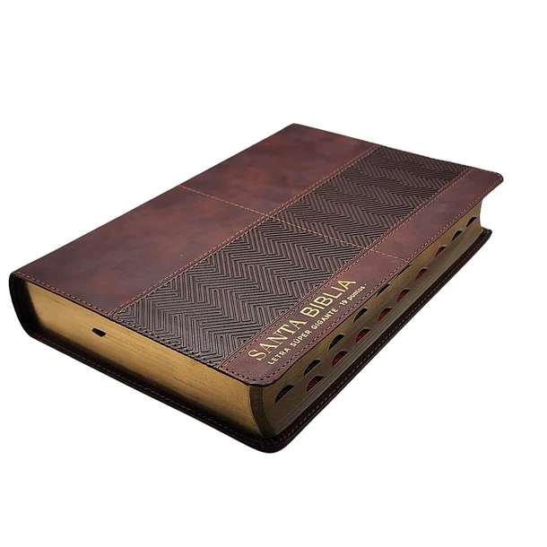 Biblia Letra Súper Gigante RVR60 Con Índice Café 2
