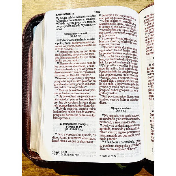 Biblia Tamaño Compacto Letra Grande RVR60 Con Cierre Tricolor 3