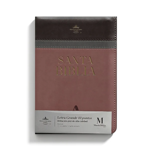Biblia Tamaño Compacto Letra Grande RVR60 Con Cierre Tricolor 1