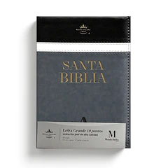 Biblia Tamaño Compacto Letra Grande RVR60 Con Cierre Tricolor Negro