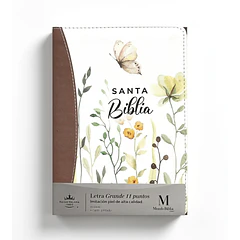 Biblia Tamaño Compacto Letra Grande RVR60 Café Floral