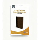 Biblia Letra Grande Tamaño Manual RV60 Con Índice y Cierre Café 1