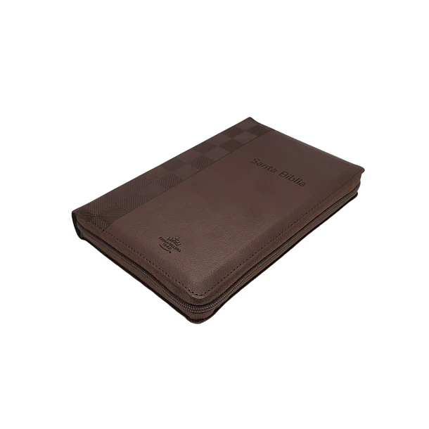 Biblia Letra Grande Tamaño Manual RV60 Con Índice y Cierre Café 2