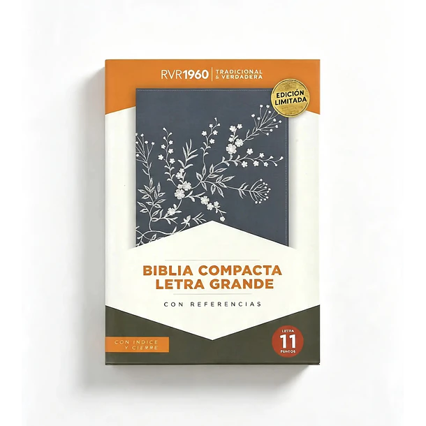 Biblia Compacta Letra Grande RVR60 Con Índice y Cierre Jeans 1
