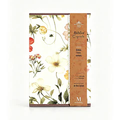 Biblia Tamaño Manual Letra Grande RVR60 Con Asa y Broche Magnético Flores Otoñales