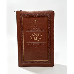 Biblia Tamaño Manual Letra Grande RVR60 Con Cierre Café