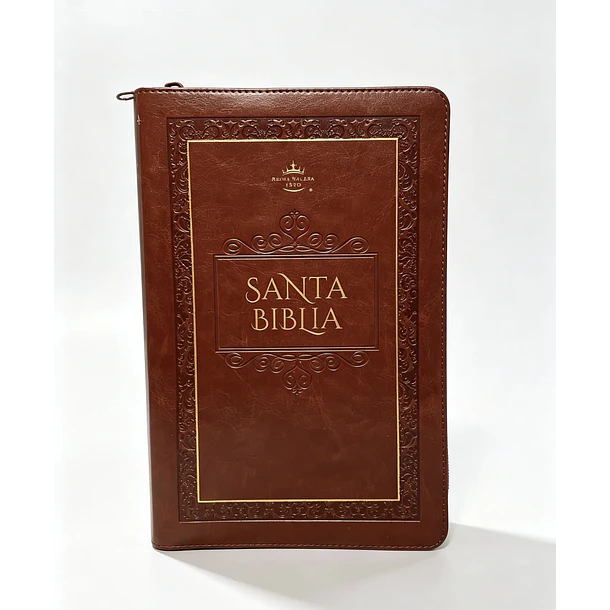 Biblia Tamaño Manual Letra Grande RVR60 Con Cierre Café 1