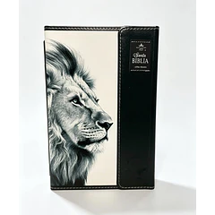 Biblia Tamaño Manual Letra Grande RVR60 Con Asa y Broche Magnético León de Judá