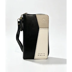 Biblia Tamaño Compacto (Tipo Chequera) RVR60 Con Índice y Cierre Negro/Blanco