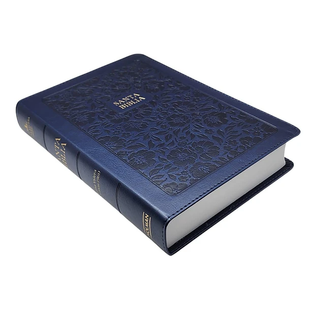 Biblia Tamaño Manual Letra Grande RVR60 Azul Marino 2