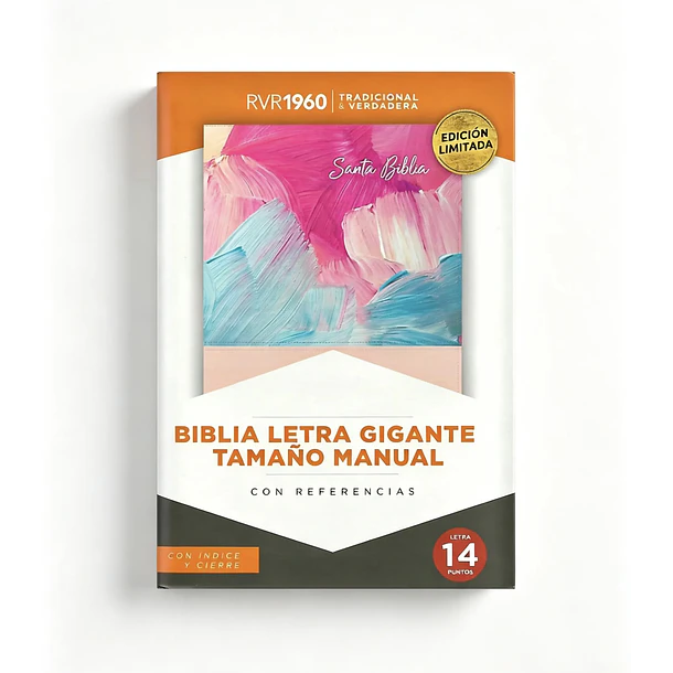 Biblia Tamaño Manual Letra Grande RVR60 Con Índice y Cierre Multicolor 1