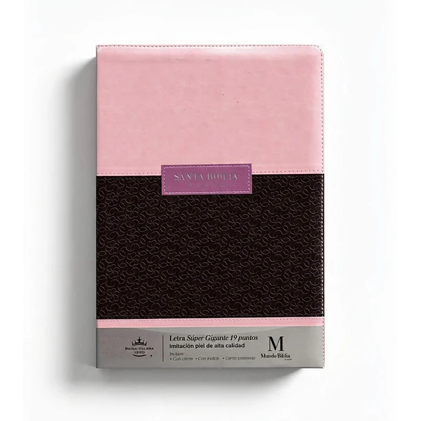 Biblias Letra Súper Gigante RVR60 Con Índice y Cierre Rosa/Negro 1