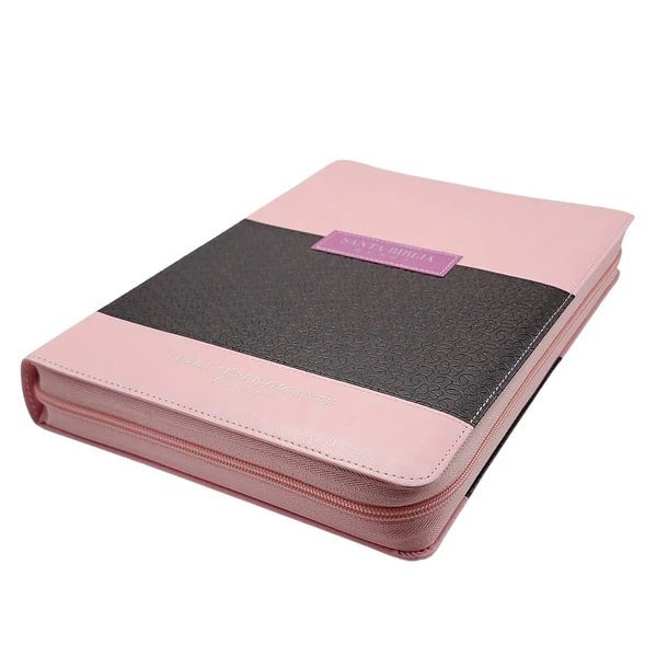Biblias Letra Súper Gigante RVR60 Con Índice y Cierre Rosa/Negro 2