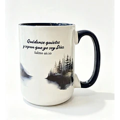 Taza "Quédense quietos y sepan que yo soy Dios" Colección Confianza