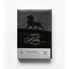 Biblia Compacta RVR60 Con Índice y Cierre León Negro/Gris