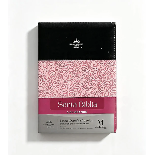 Biblia Tamaño Manual Letra Grande RVR60 Con Cierre y Con Índice Tricolor 1